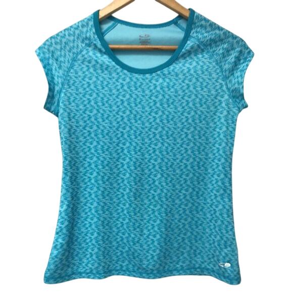 Champion Top Womens XS Athletic Blue Duo Dry Space Dye Print - Picture 1 of 8